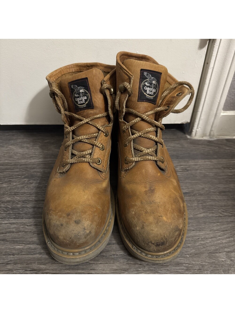 Georgia Boot Barracuda Gold 6" Steel Toe Wedge Sole Safety Work Boots Size 11 M